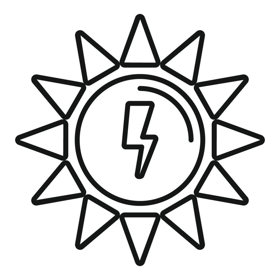 Sun generating electricity through solar panels symbolizing renewable energy vector