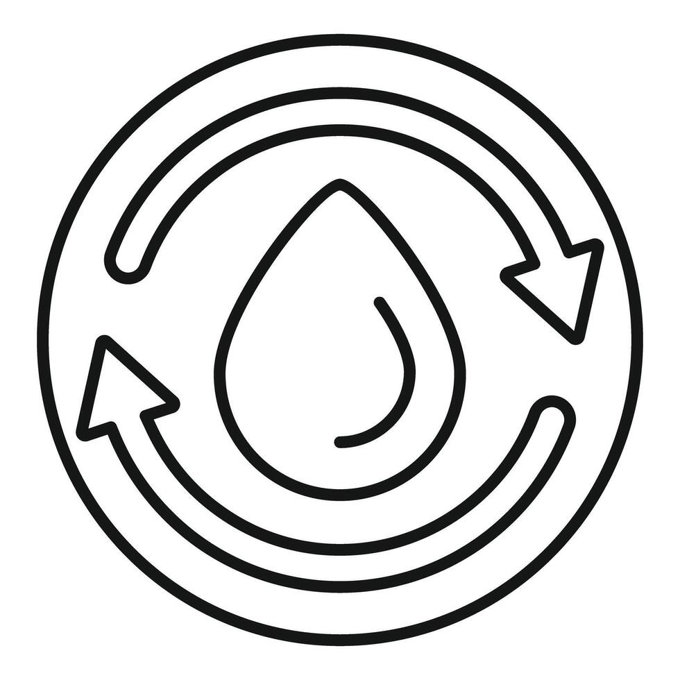 Water recycling system saving earth resources icon vector