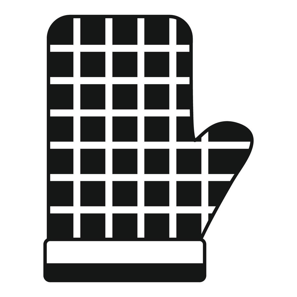 Squared oven mitt protecting hand while baking vector