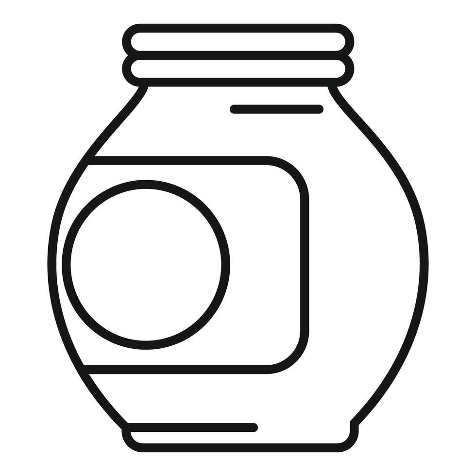 Closed jar with blank label for preserved food storage vector