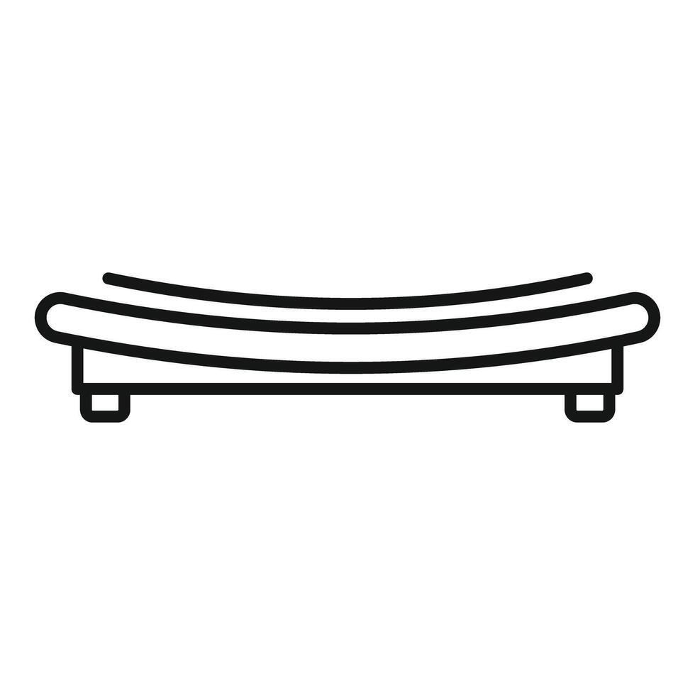 Curved wooden bench offering relaxation in simple style vector