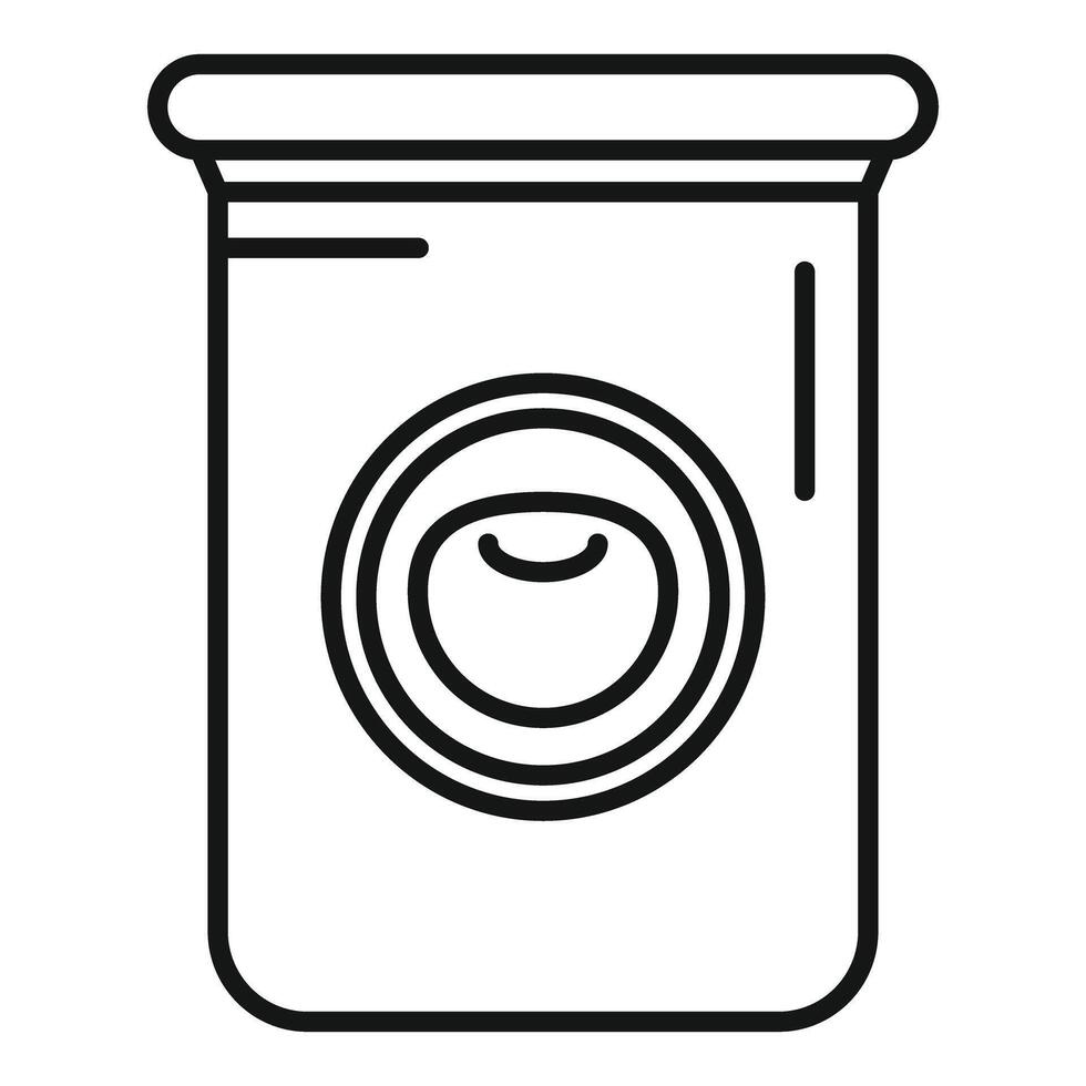 Contact lenses package showing storage solution inside vector