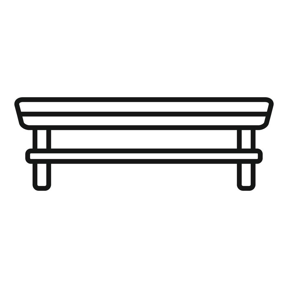 Wooden bench with empty space underneath representing waiting and relaxation vector