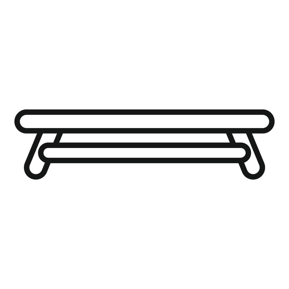 Wooden bench with simple design providing seating in public space vector