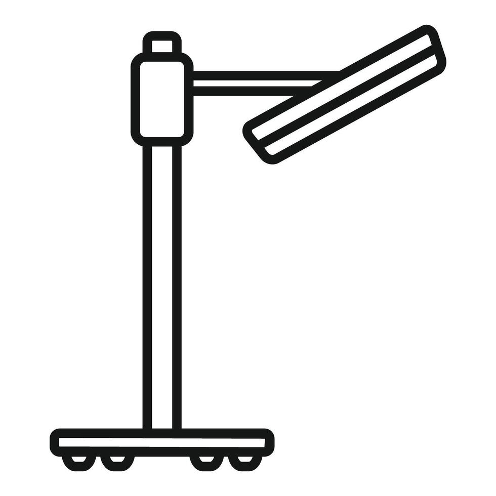 Medical lamp standing on wheels illuminating operating room vector