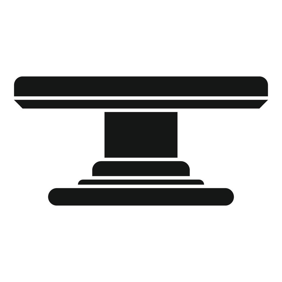 Operating table being prepared for surgery in simple glyph icon style vector