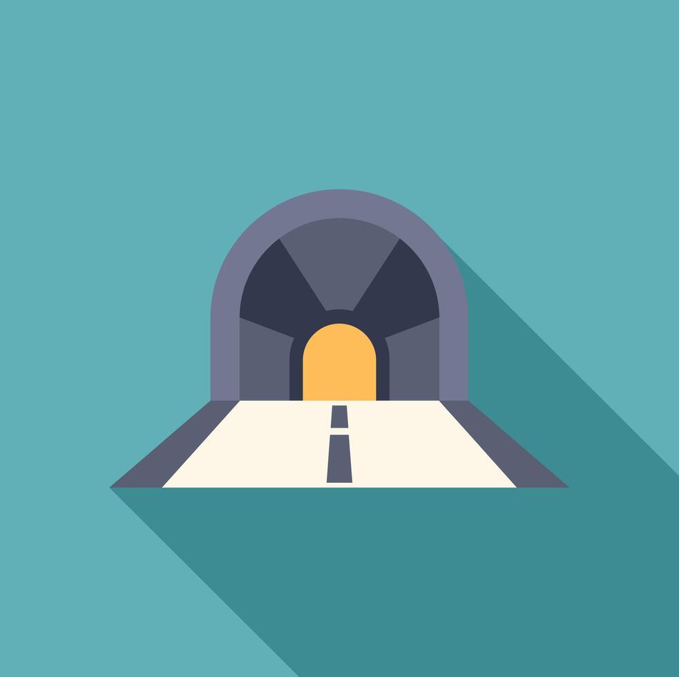 Highway tunnel entrance with light at the end representing hope and new opportunities vector