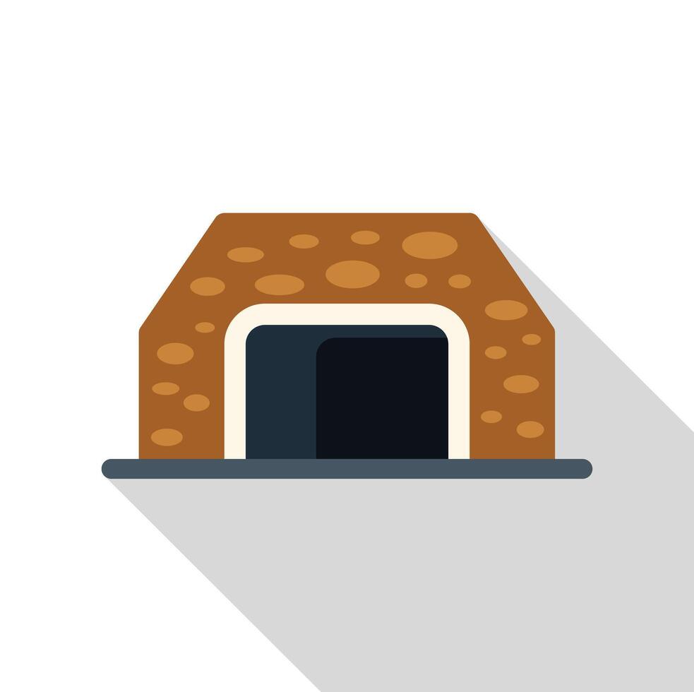 Mining tunnel entrance with stone and concrete walls vector