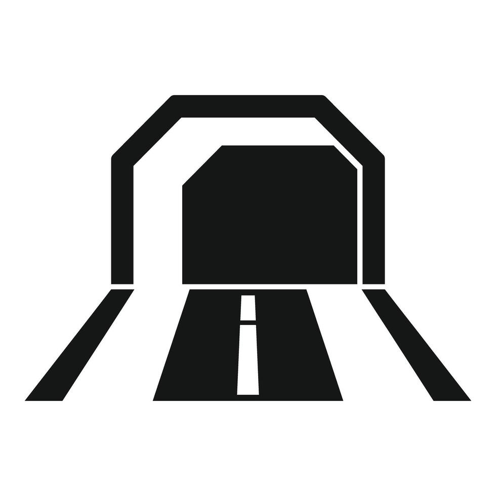 Road entering tunnel symbol showing transportation infrastructure vector