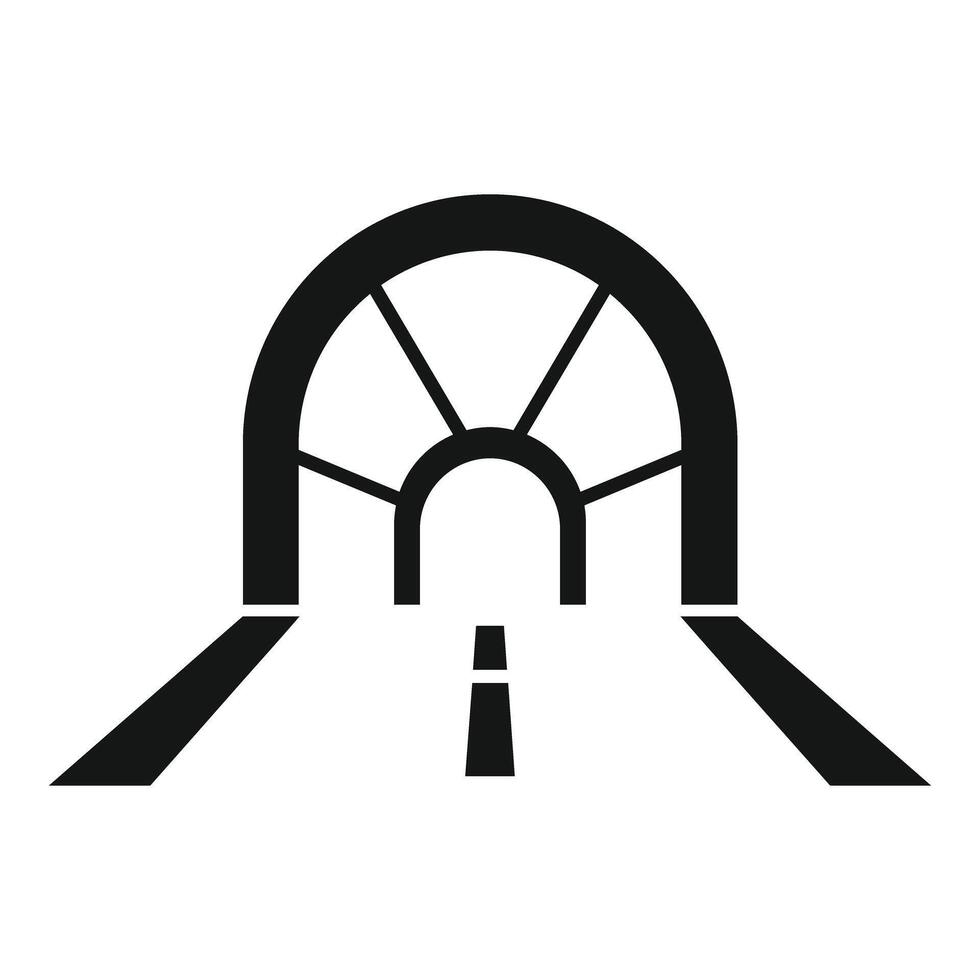 Road tunnel leading into darkness with minimalist design vector