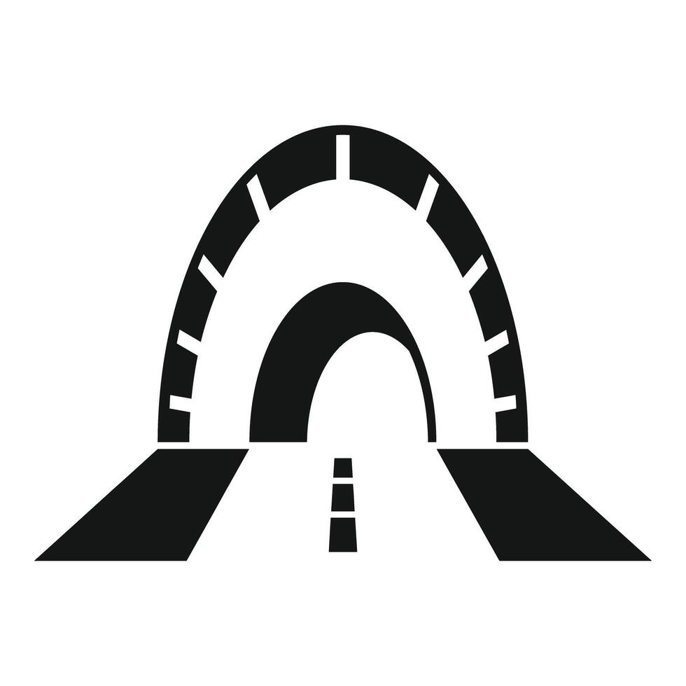 Long highway tunnel entrance with road leading into darkness vector