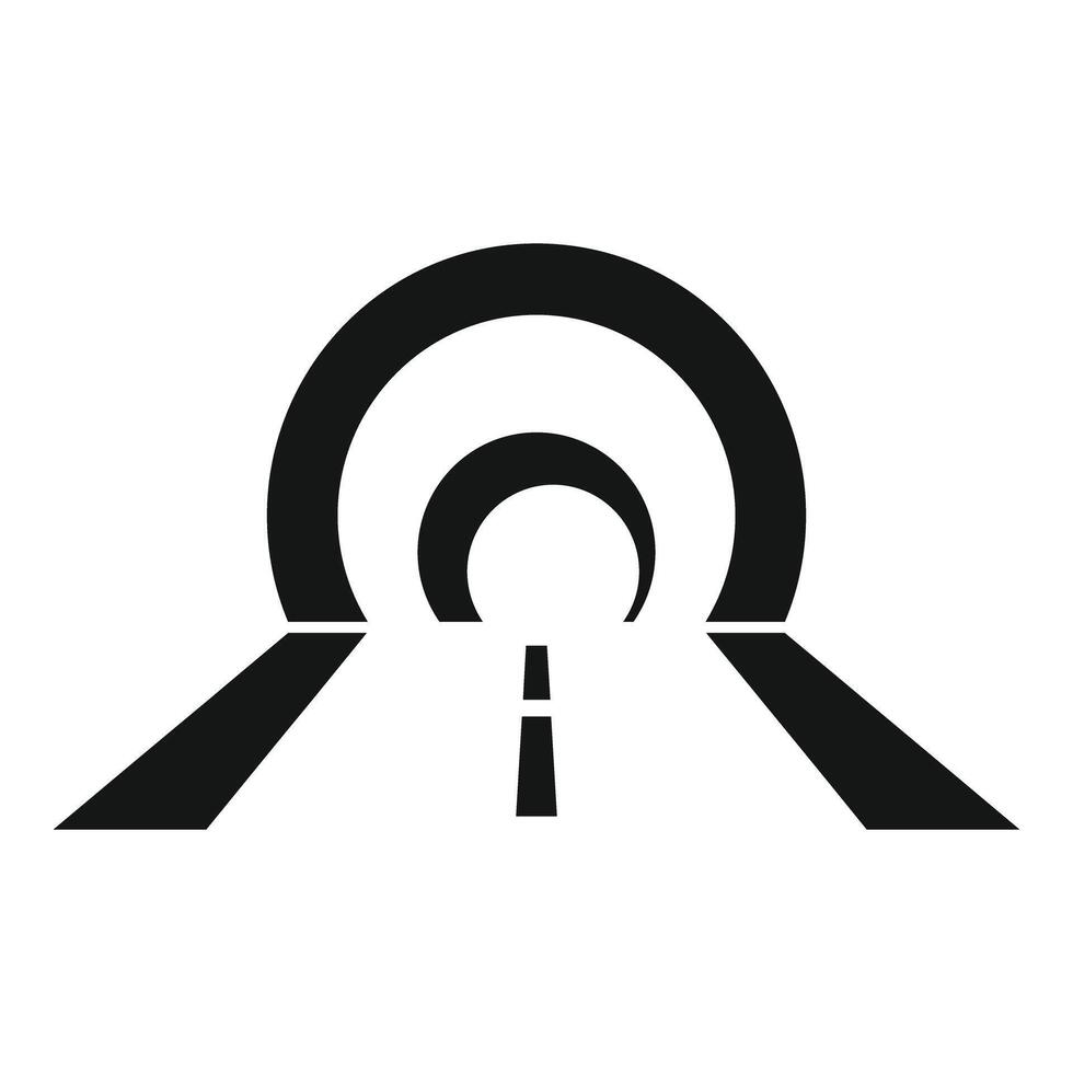 Road entering tunnel icon showing transportation infrastructure vector
