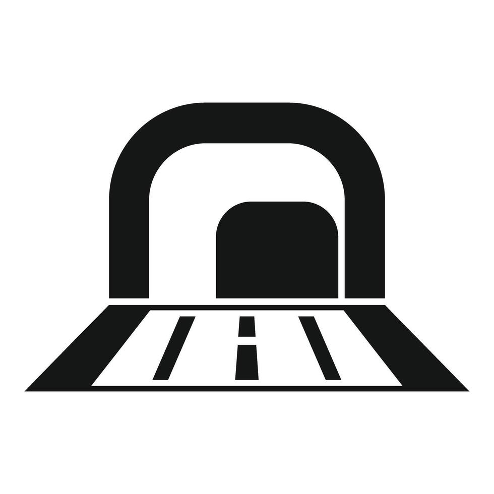 Road tunnel entrance with two lane road leading into it vector