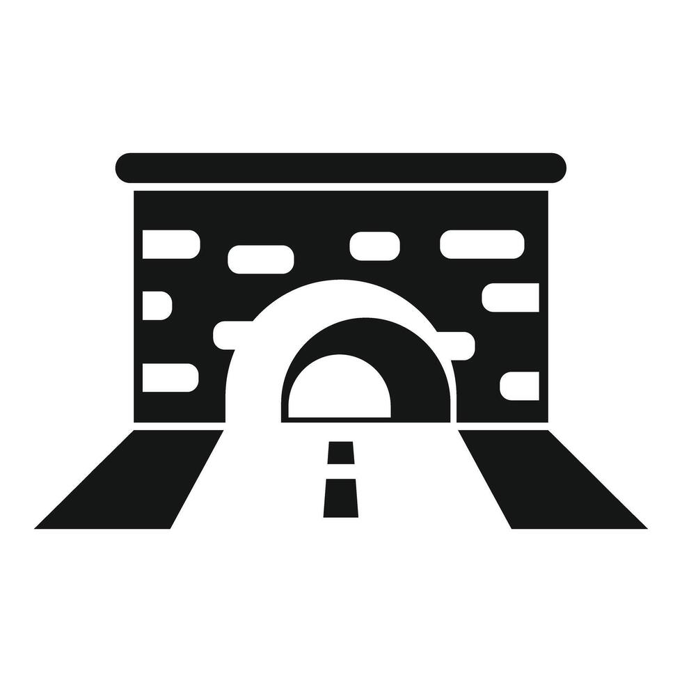 Road tunnel entrance leading into underground passage vector