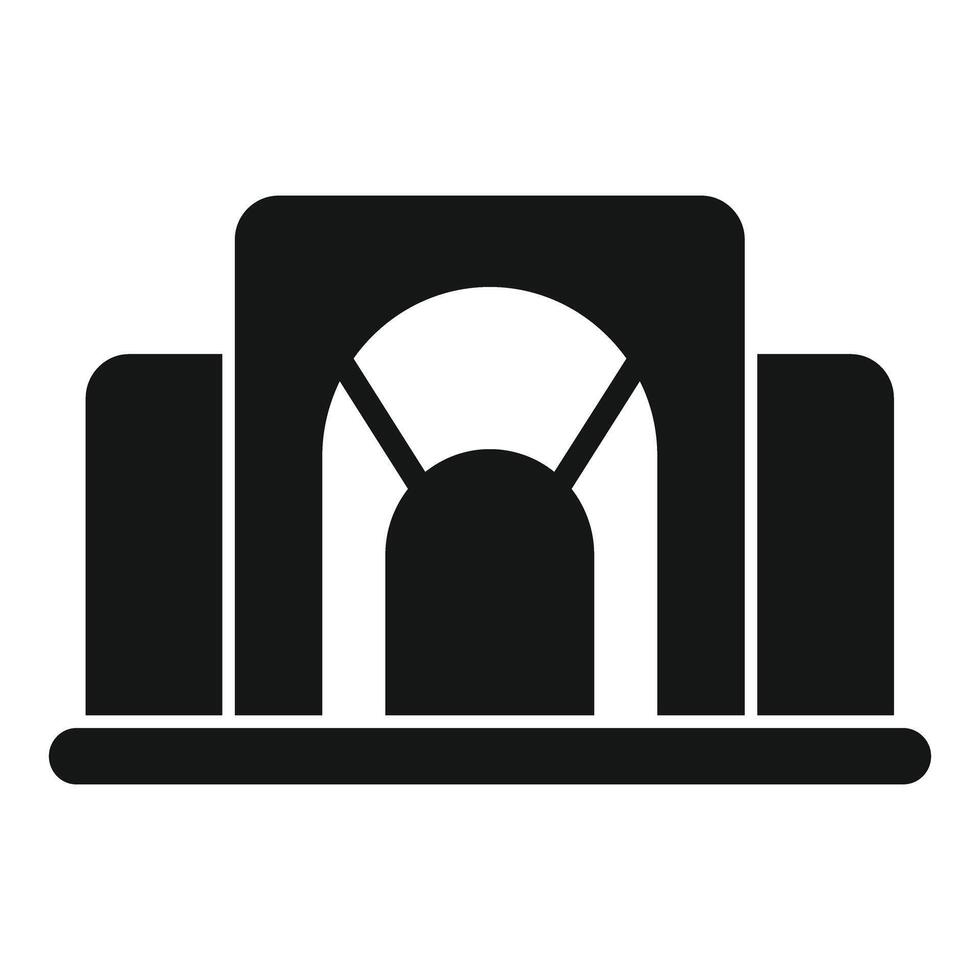Large building featuring an arch and pillars in simple style vector