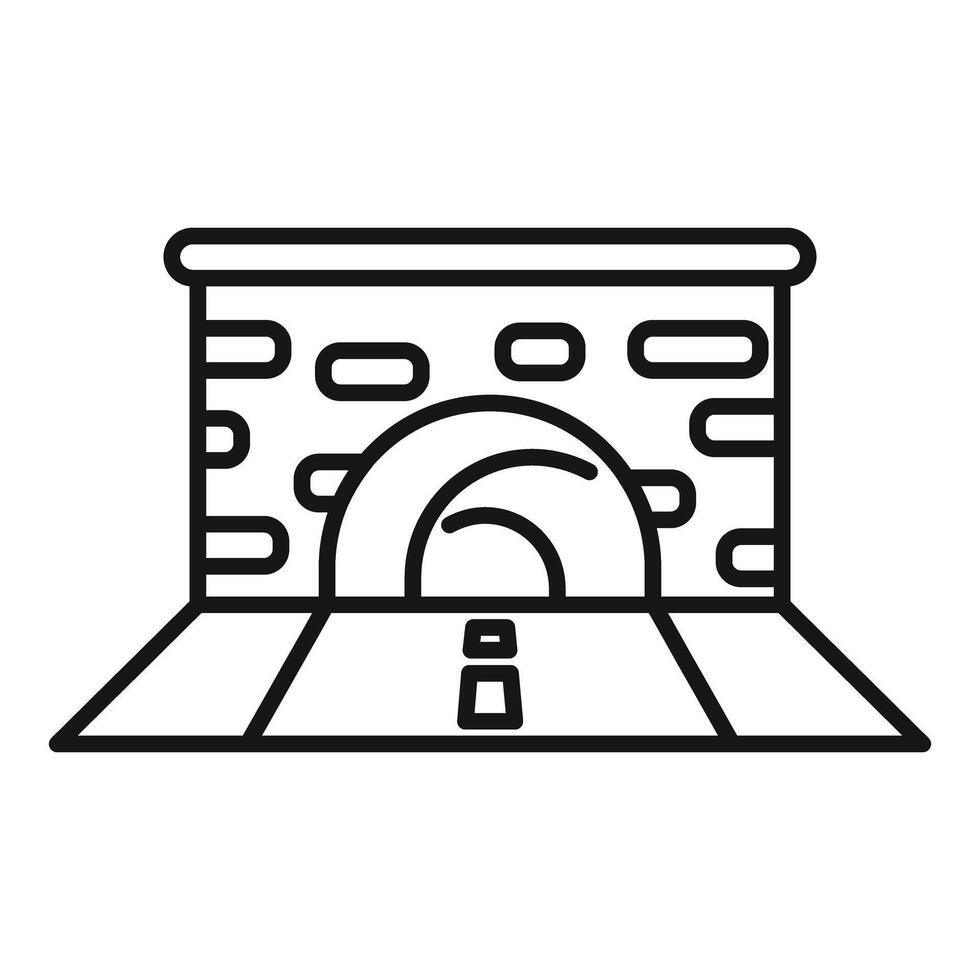 Road tunnel leading into brick wall in perspective view vector