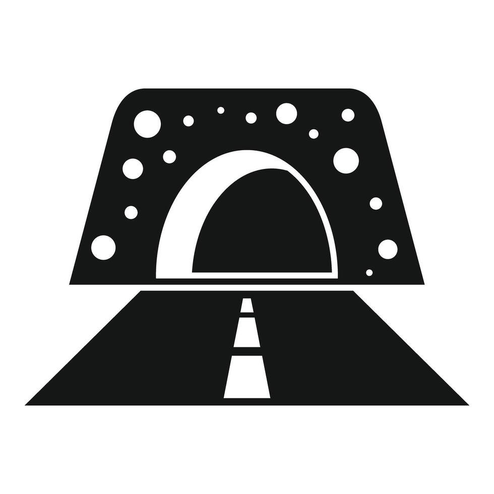 Road leading into a dark tunnel illustration vector