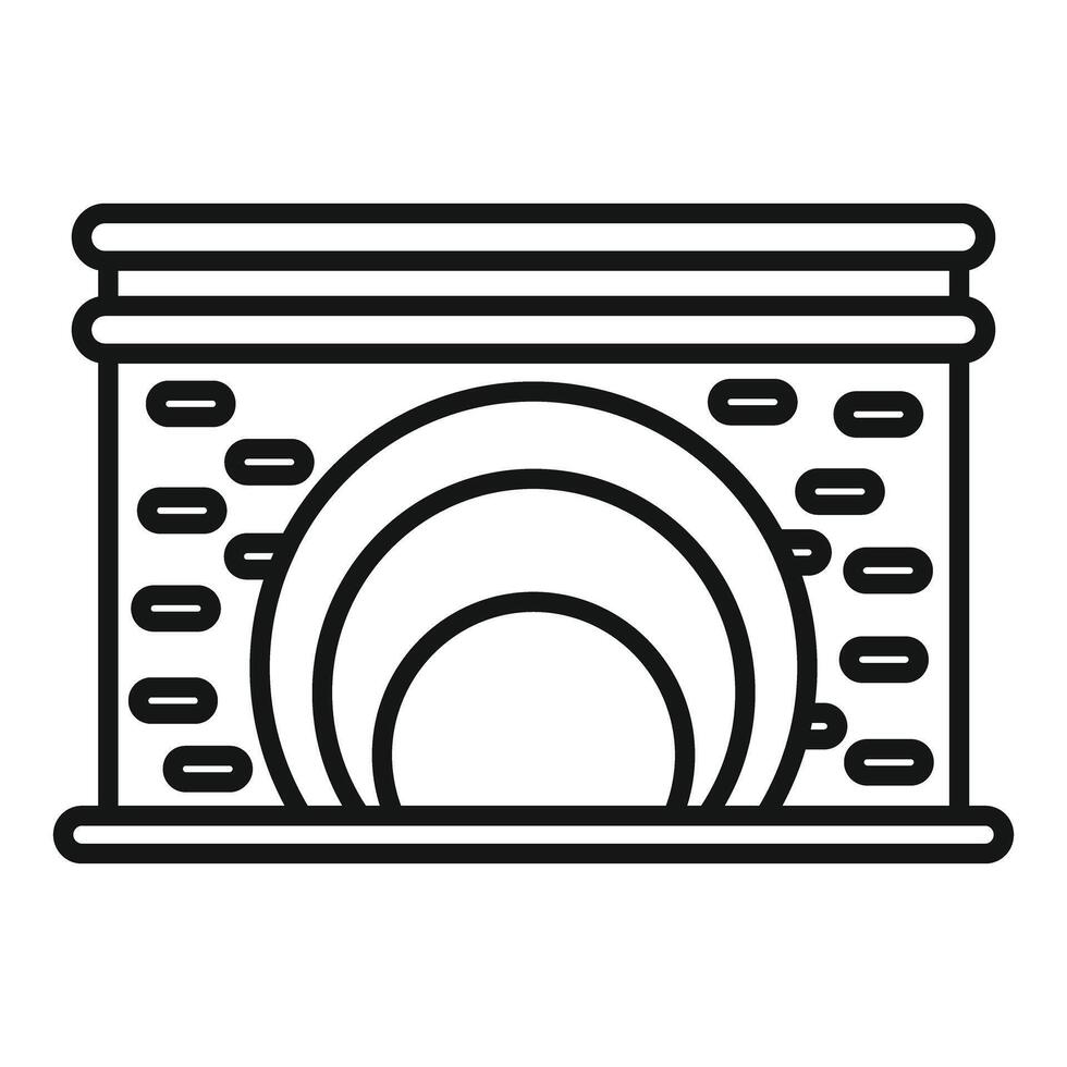 Mining tunnel with concentric circles representing layers of earth vector