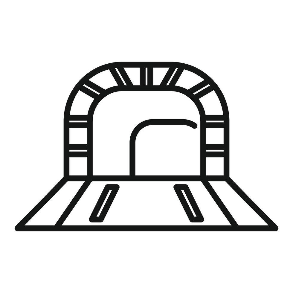Road tunnel leading into darkness with light at the end vector