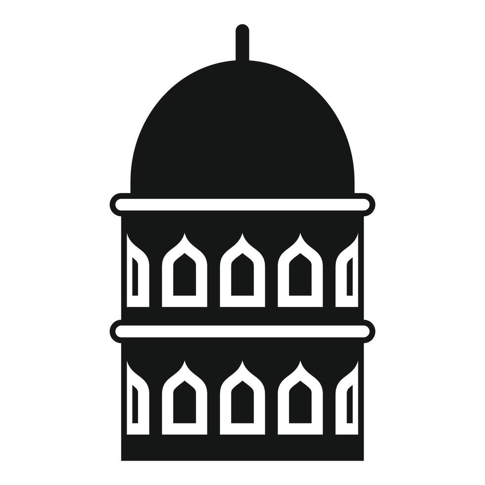 Big islam mosque building with oriental windows and big dome vector