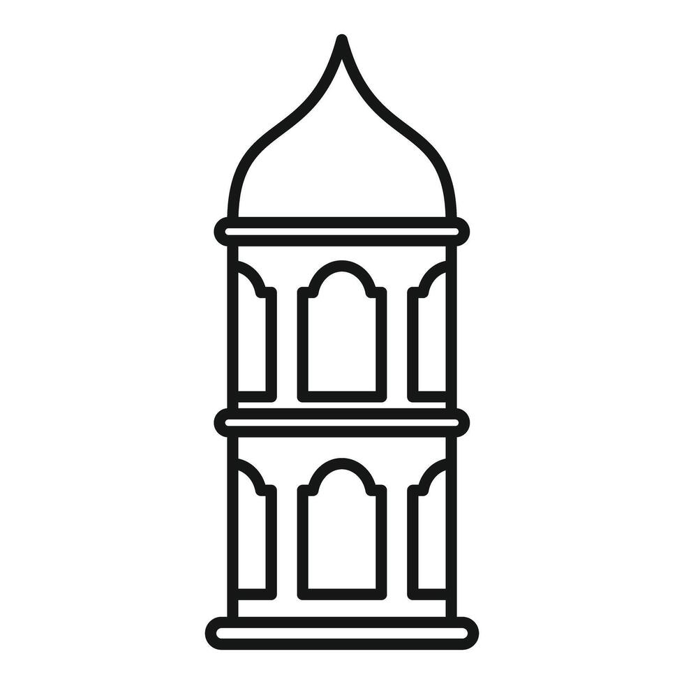 Minaret tower representing islamic architecture and culture vector