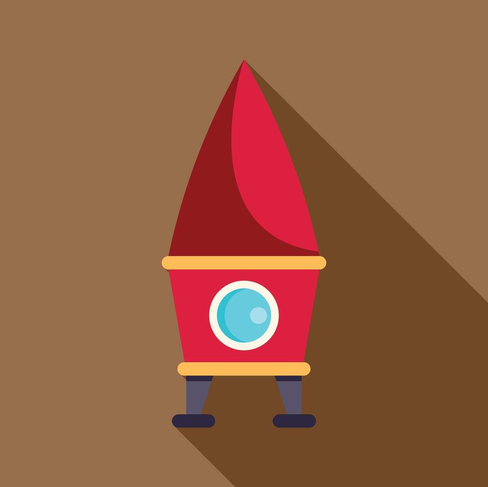 Cartoon spaceship is ready for interstellar travel vector