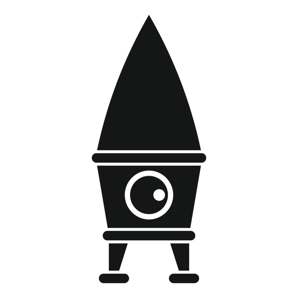 Space rocket standing on launch pad ready for takeoff vector