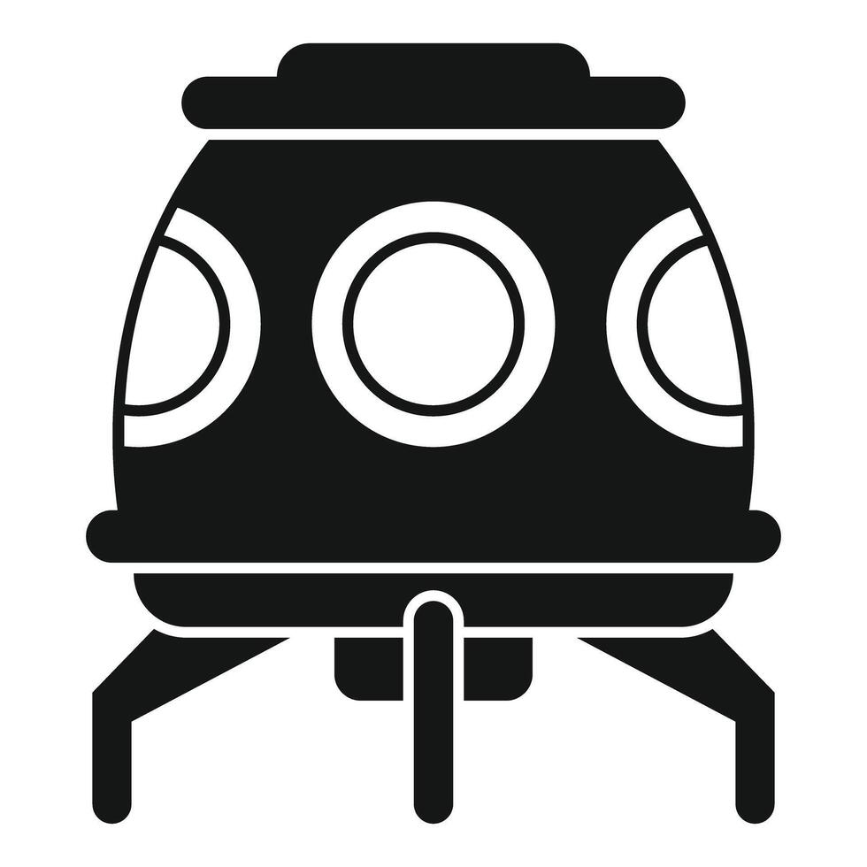 Lunar module landing on moon surface exploring space vector