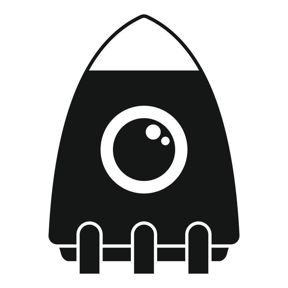 Spaceship is preparing for launching to space with porthole window vector