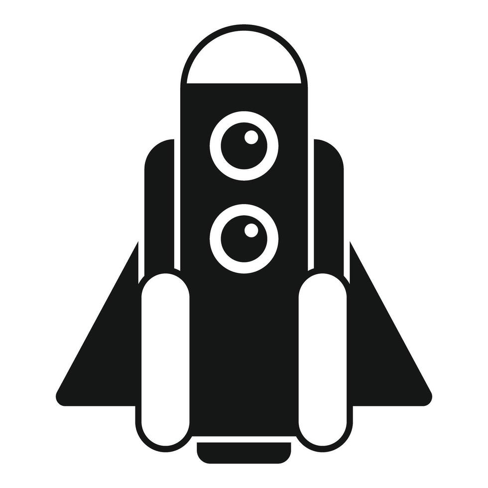 Spaceship is preparing for launch into space with retro design vector