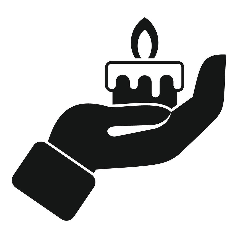 Hand holding burning candle symbol of hope and remembrance vector