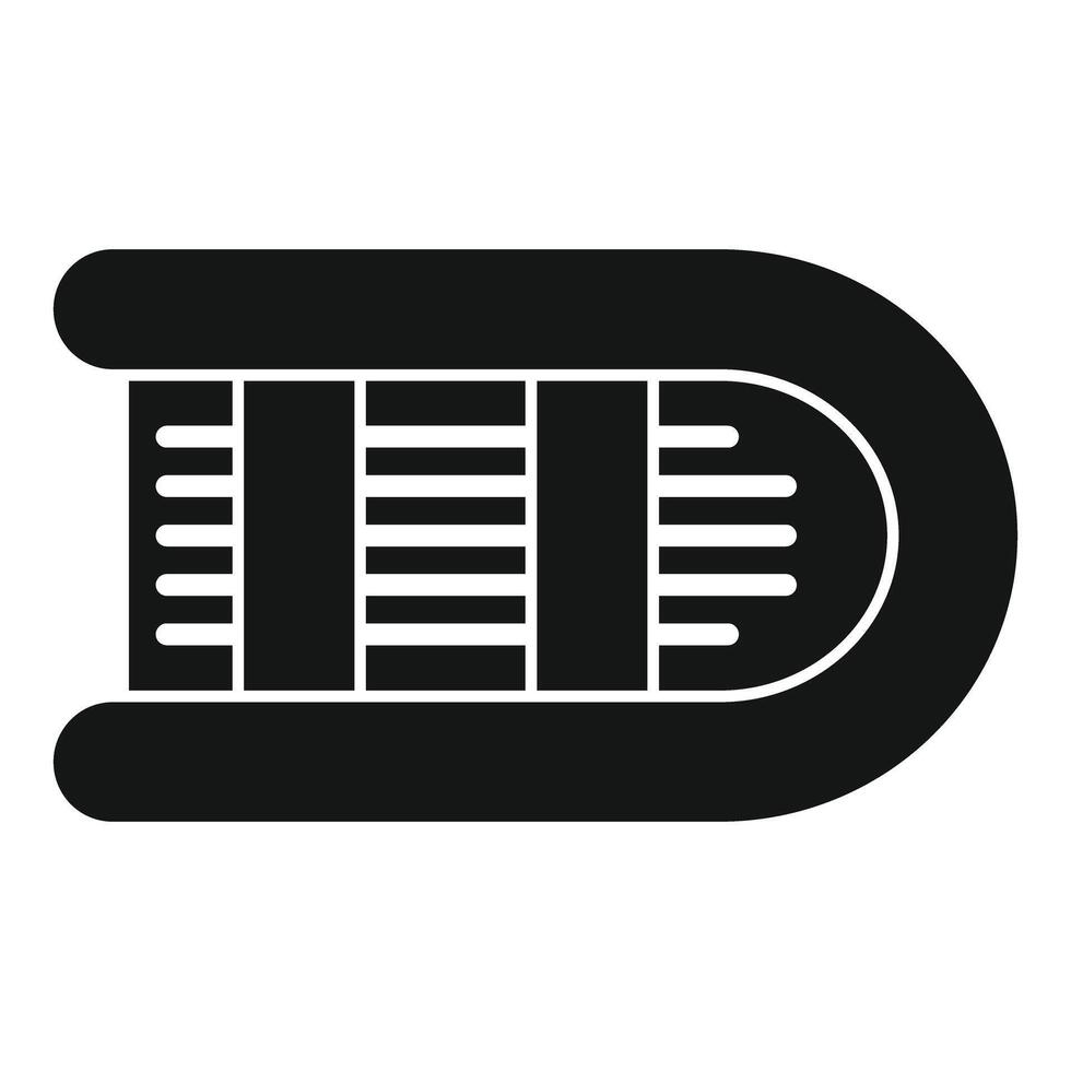 Inflatable boat floating on water, top view simple icon vector