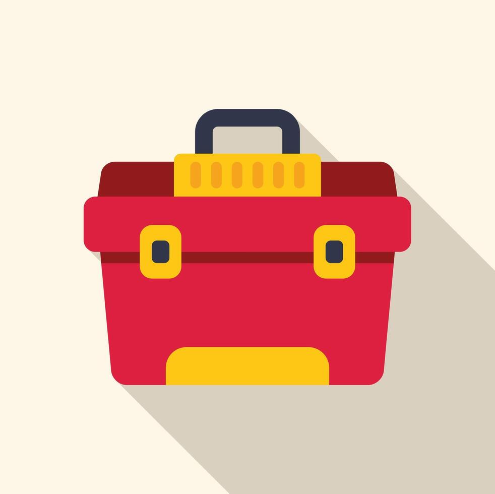 Red toolbox icon representing construction and repair work vector