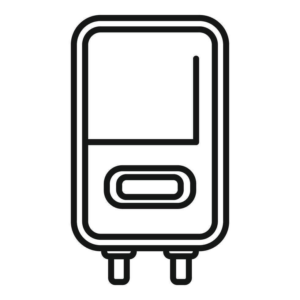 Electric boiler providing hot water for domestic use with display showing temperature vector