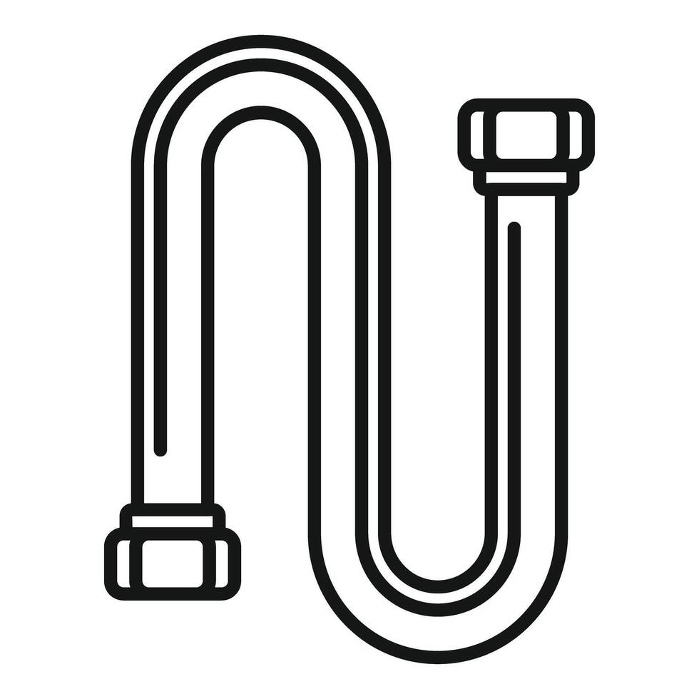 Flexible modern water pipe with screw cap connecting plumbing system vector