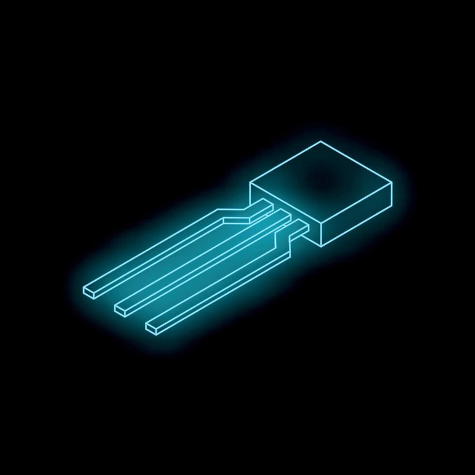 Glowing microchip connecting futuristic technology in isometric view vector