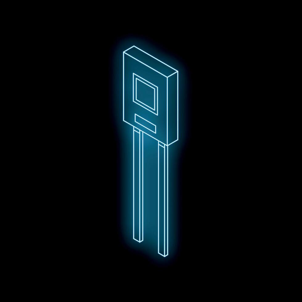 Glowing microchip, powering technological innovation in isometric view vector