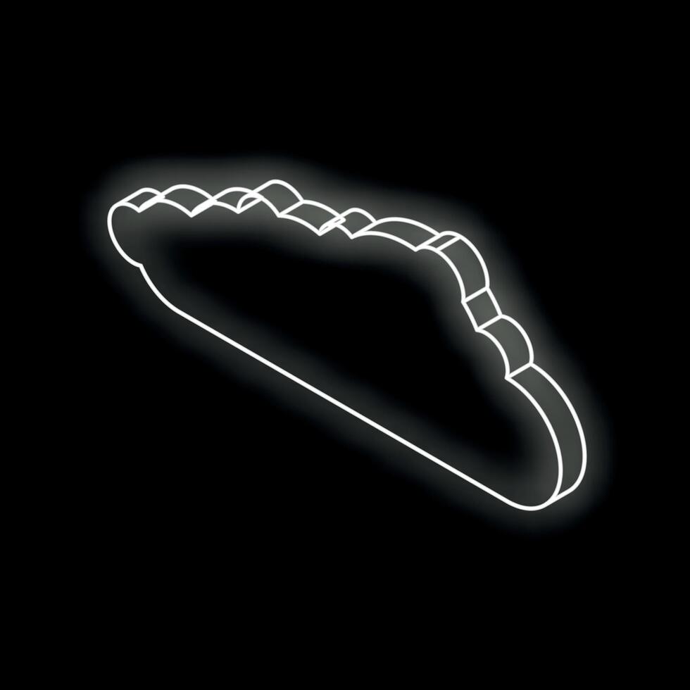 Glowing neon cloud computing symbol on black background vector