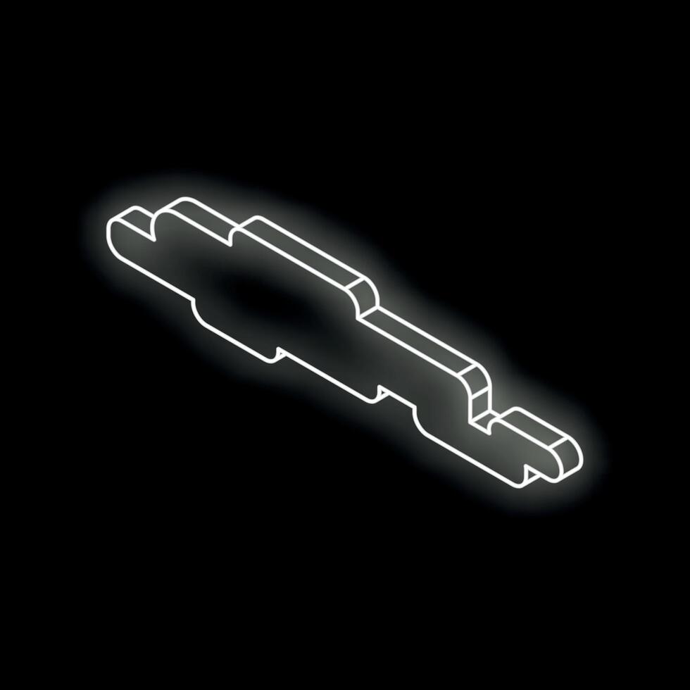 White neon cloud computing symbol on black background vector