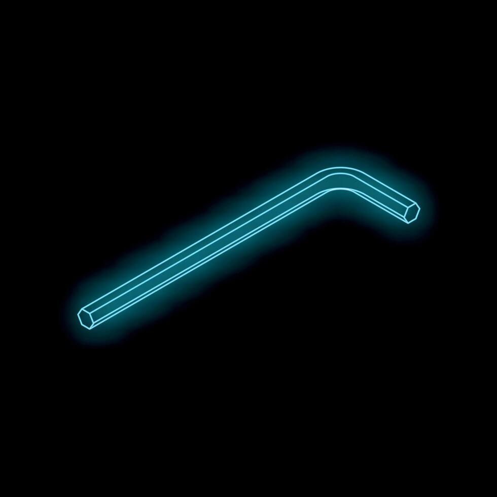 Glowing allen key on dark background symbolizing diy and repair vector