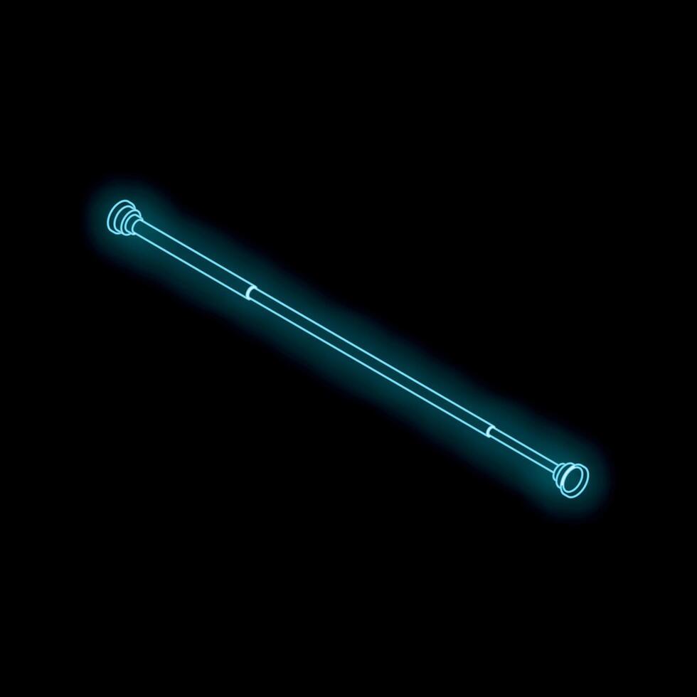 Glowing neon telescopic stick on black background vector