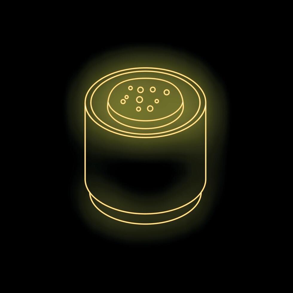 Smart speaker voice assistant listening with glowing light vector
