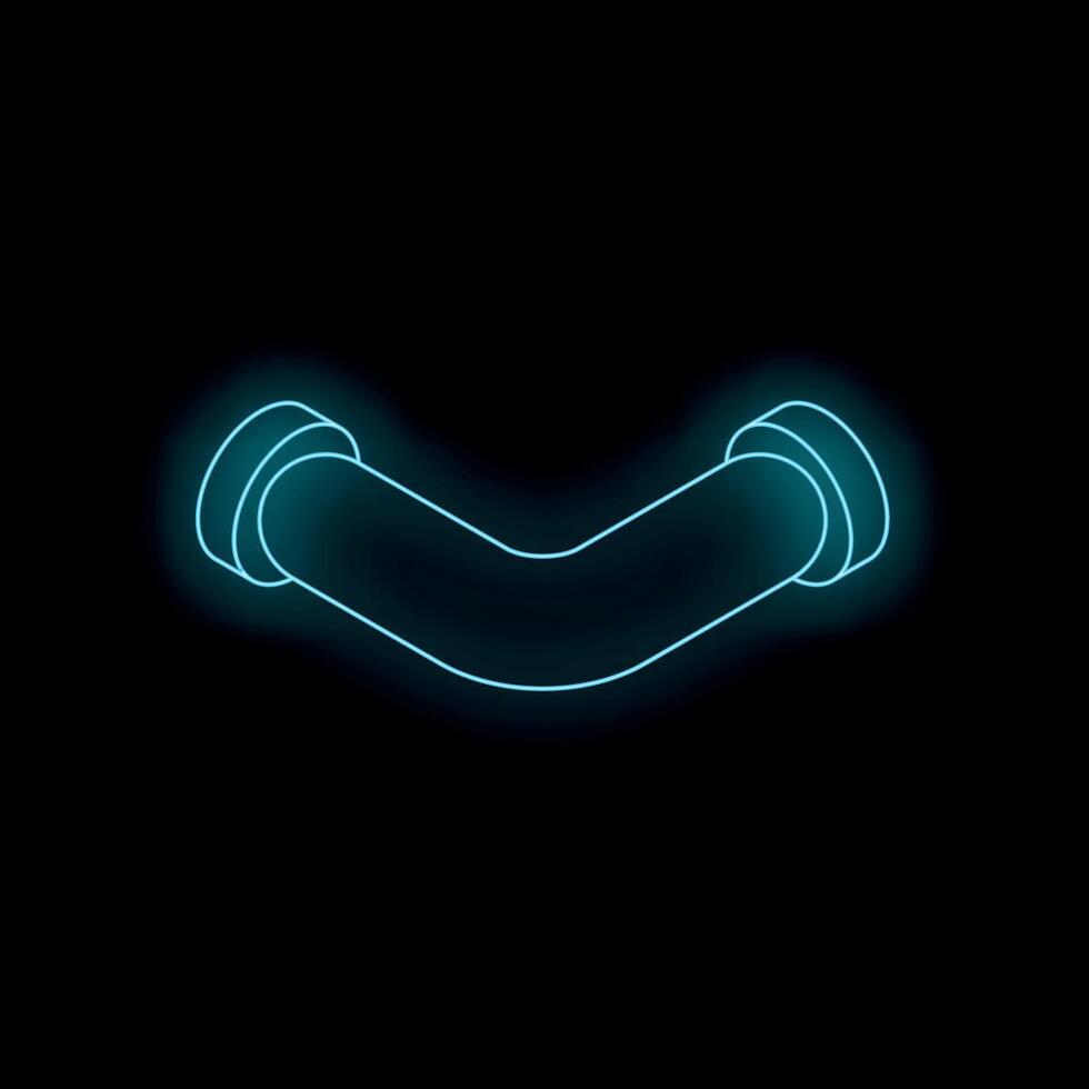 Glowing neon pipe forming a corner on black background vector