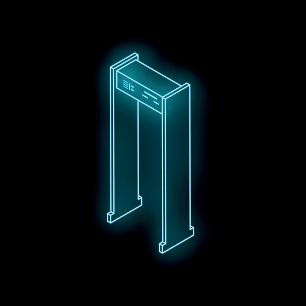 Glowing metal detector scanning for weapons and contraband items vector