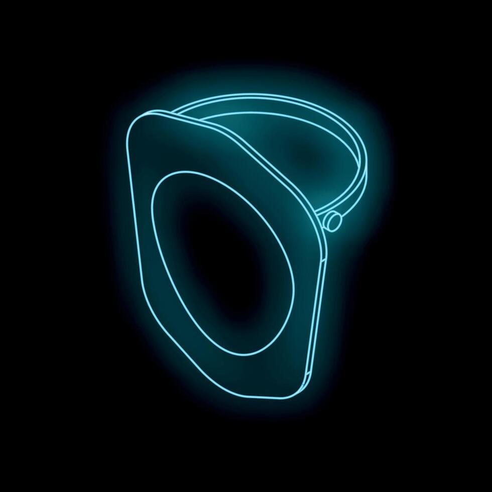 Futuristic neon glowing headlamp lighting dark background vector