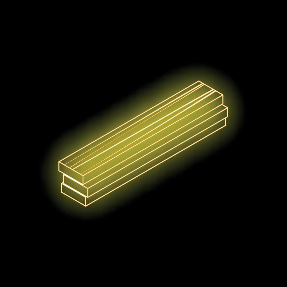Gold bars forming a rectangular prism glowing on black background vector