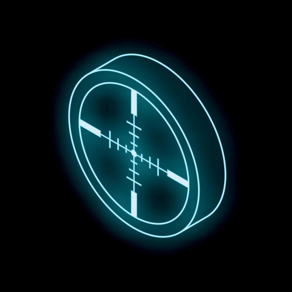 Glowing target showing precision and accuracy on black background vector