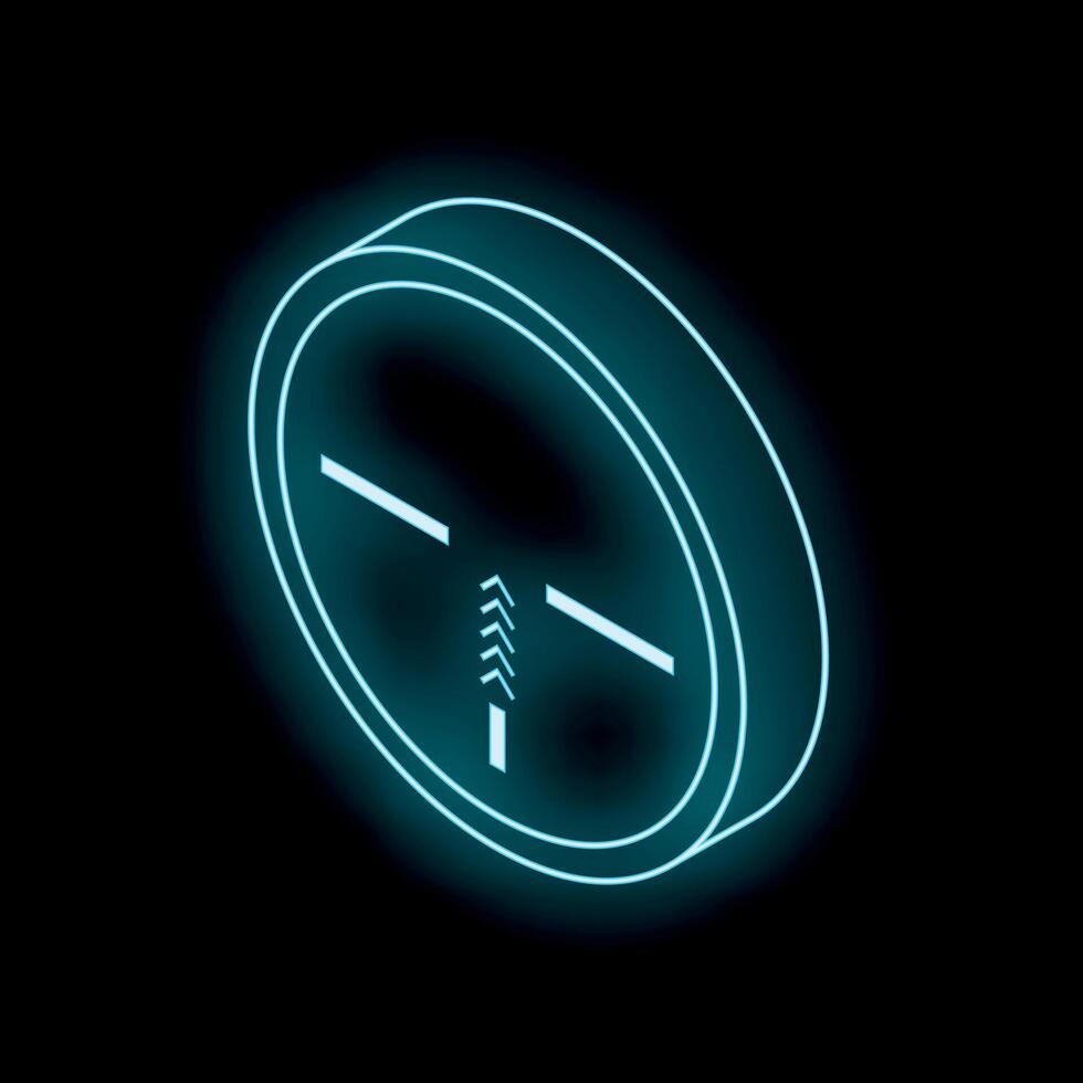 Neon glowing sniper scope on black background vector