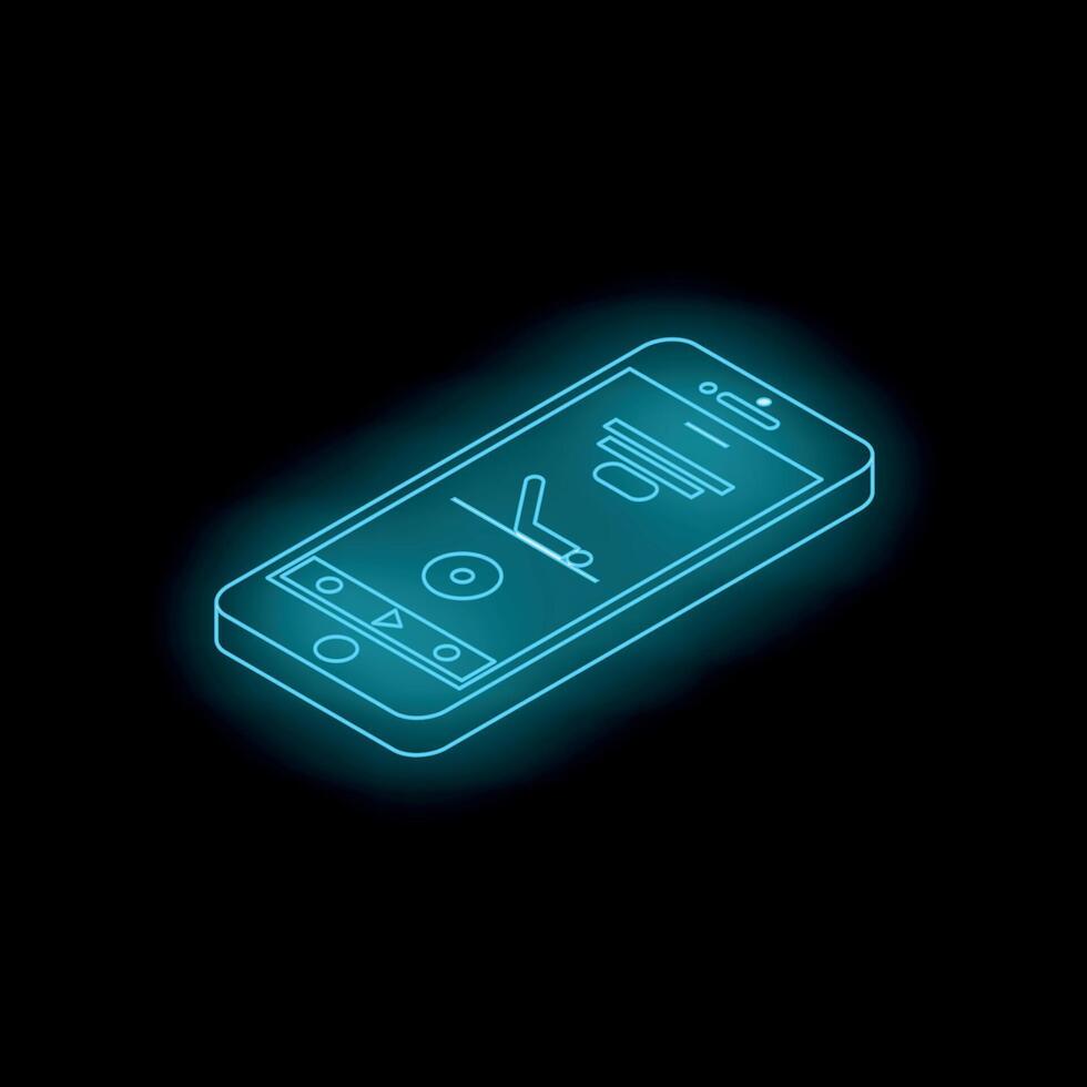 Smartphone showing online shopping app with shopping cart icon on black background vector
