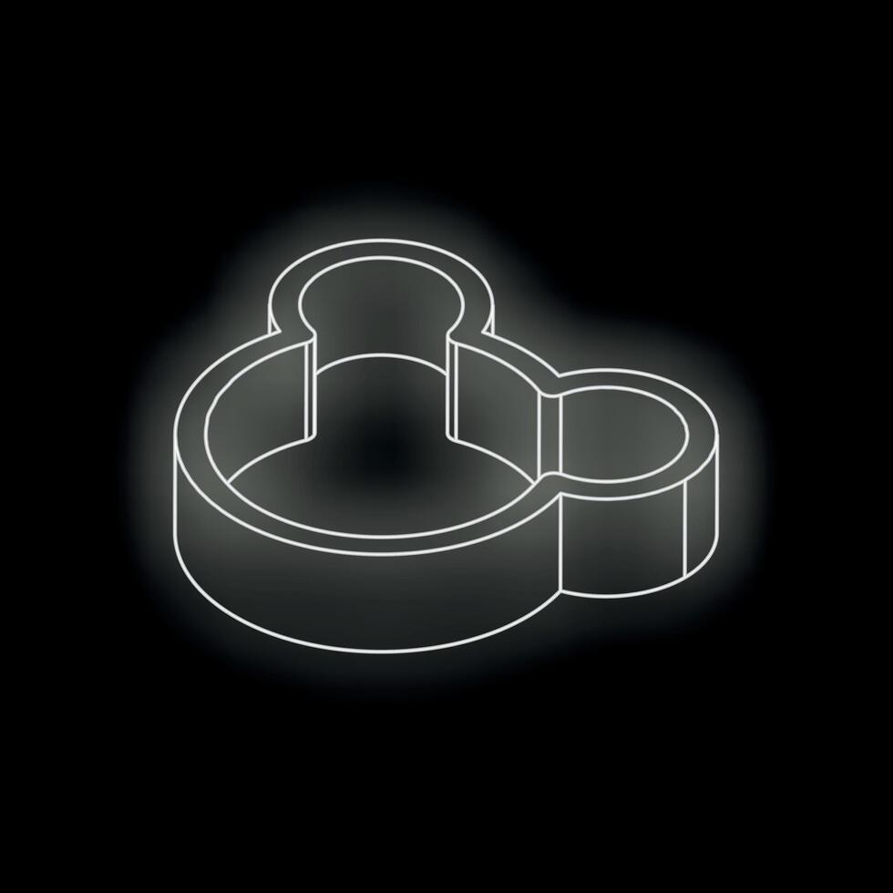Glowing mouse head shape on dark background representing entertainment and fun vector